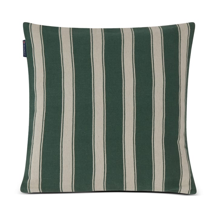 Structure Striped Linen Cotton Kissenbezug 50 x 50 cm, Green-beige Lexington