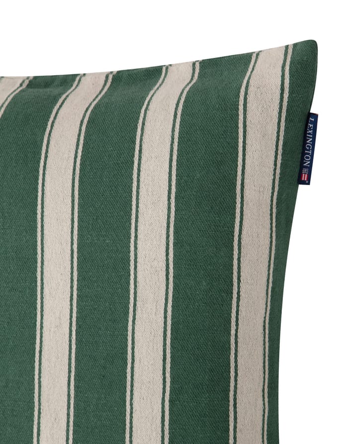 Structure Striped Linen Cotton Kissenbezug 50 x 50 cm, Green-beige Lexington
