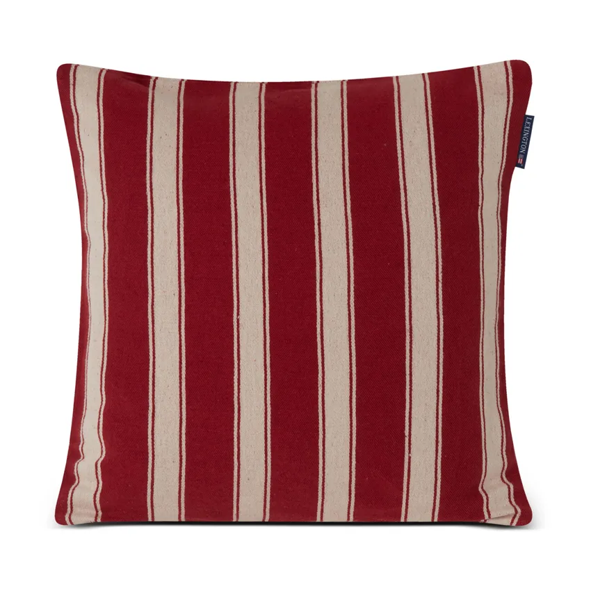 Structure Striped Linen Cotton Kissenbezug 50 x 50 cm, Red-beige Lexington