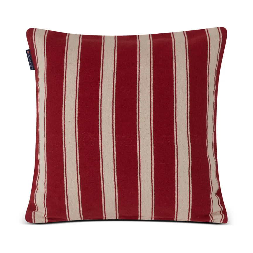 Structure Striped Linen Cotton Kissenbezug 50 x 50 cm, Red-beige Lexington