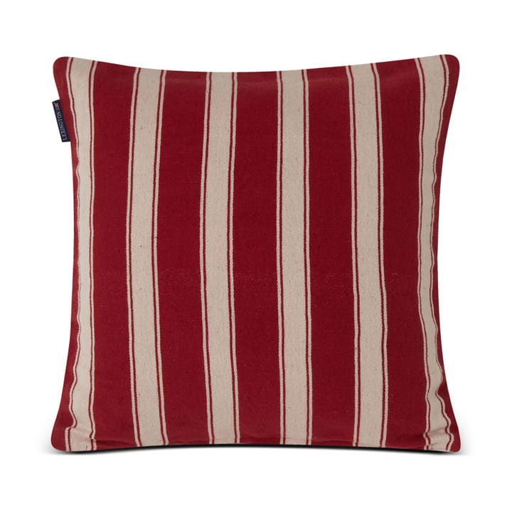 Structure Striped Linen Cotton Kissenbezug 50 x 50 cm, Red-beige Lexington