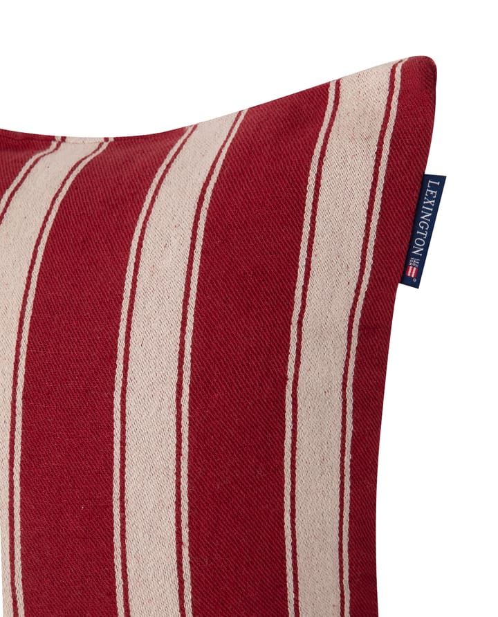Structure Striped Linen Cotton Kissenbezug 50 x 50 cm, Red-beige Lexington