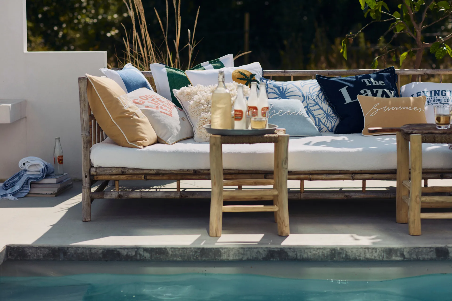 Summer Small Rope Cotton Twill Kissen 30 x 40cm, Oat-White Lexington