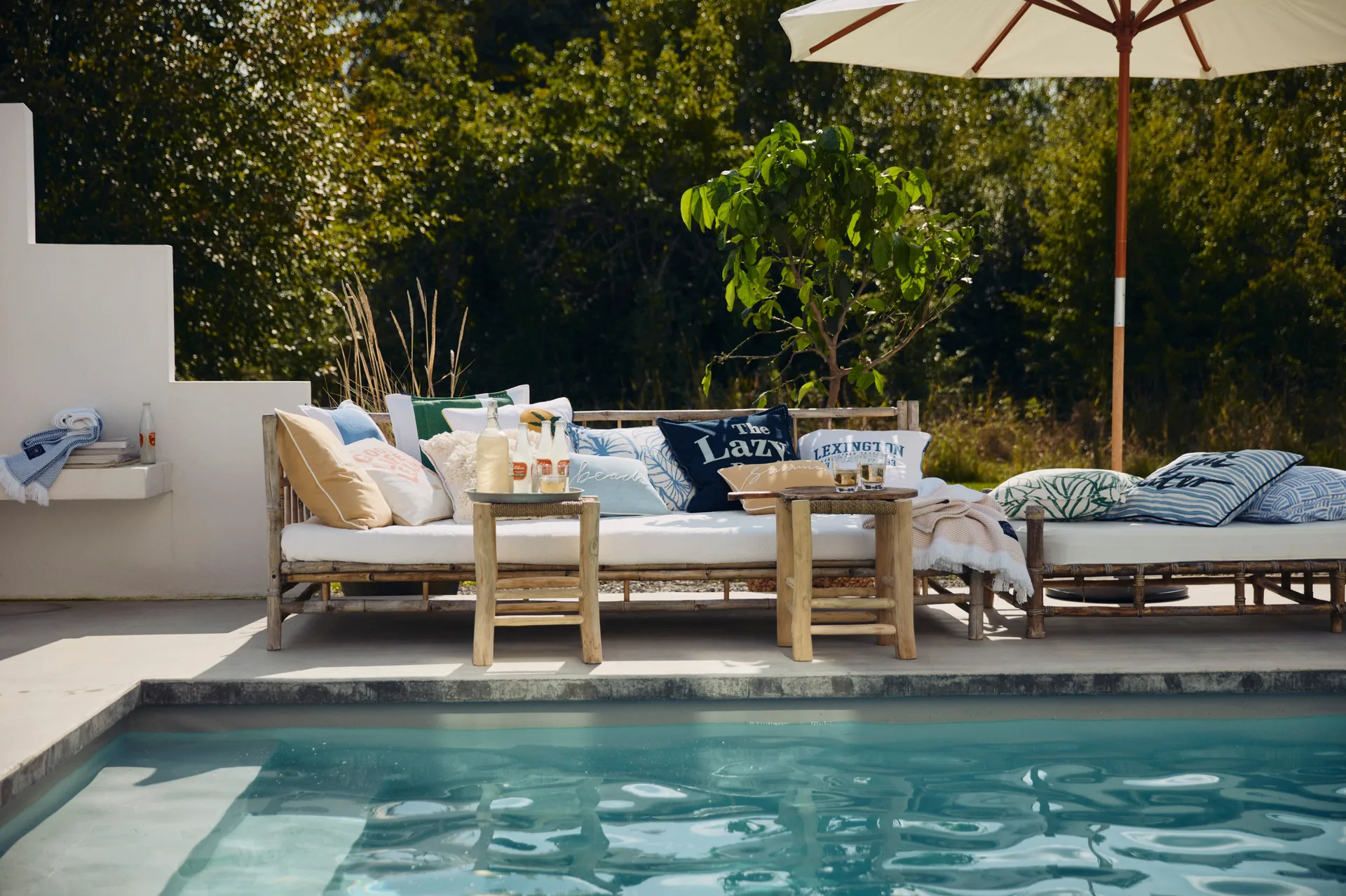 Summer Small Rope Cotton Twill Kissen 30 x 40cm, Oat-White Lexington