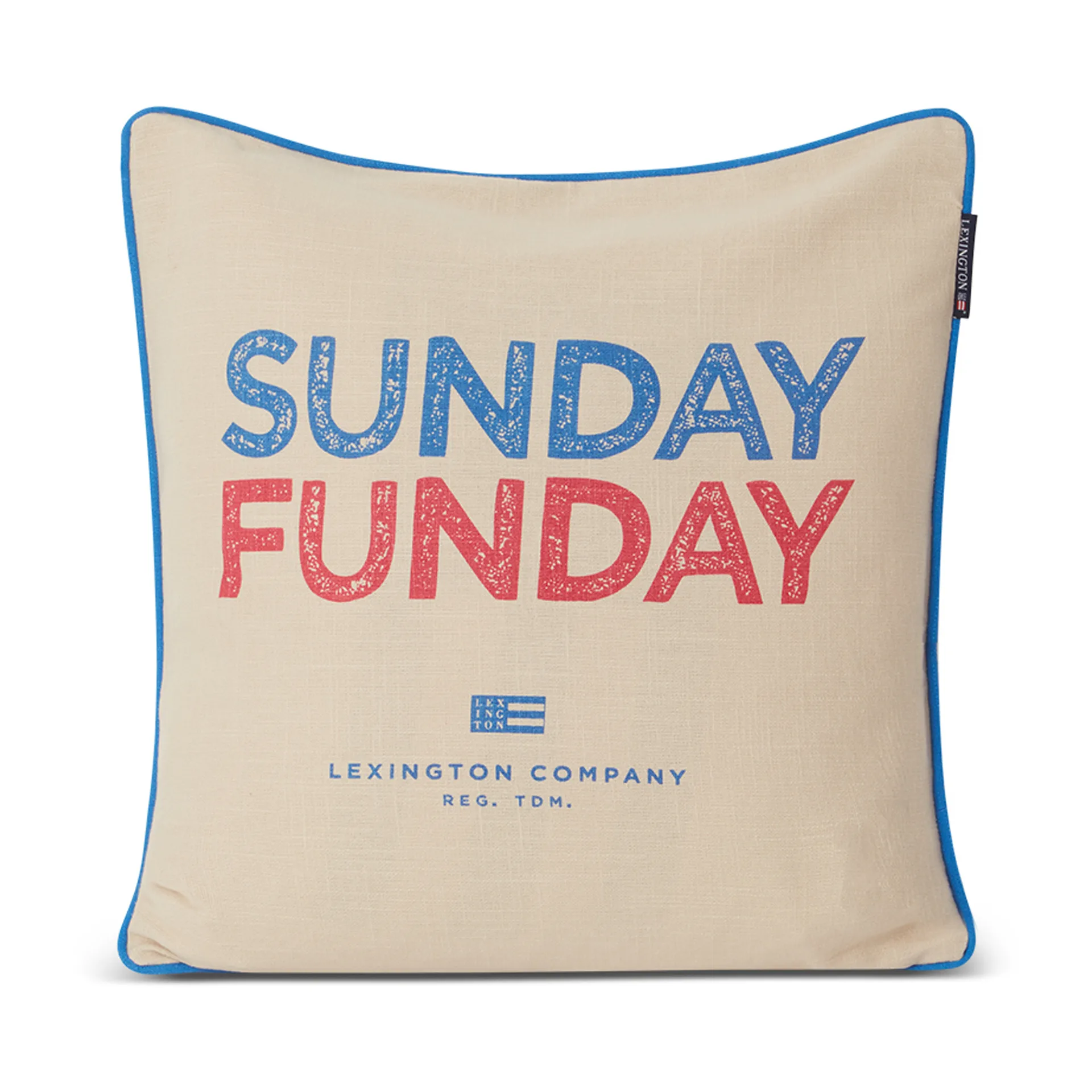Sunday Funday Printed Kissenbezug 50 x 50cm, Beige-blau-rosa Lexington