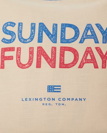 Sunday Funday Printed Kissenbezug 50 x 50cm - Beige-blau-rosa - Lexington