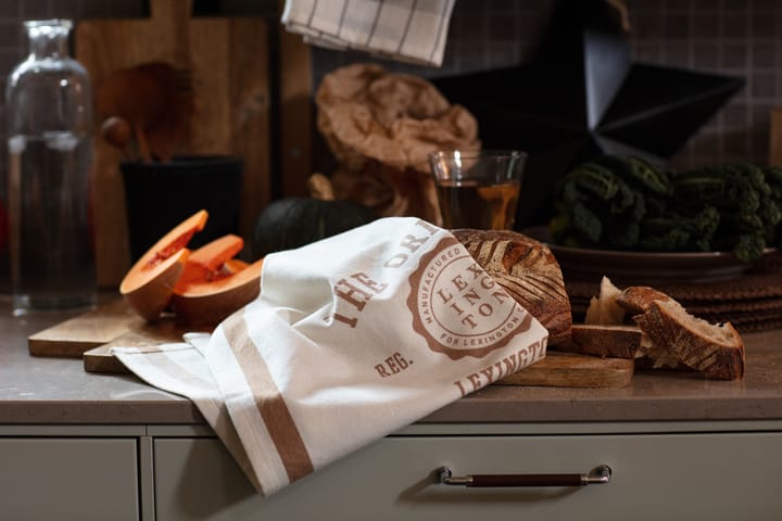 The Original Cotton Twill Geschirrtuch 50 x 70cm, Off White-brown Lexington