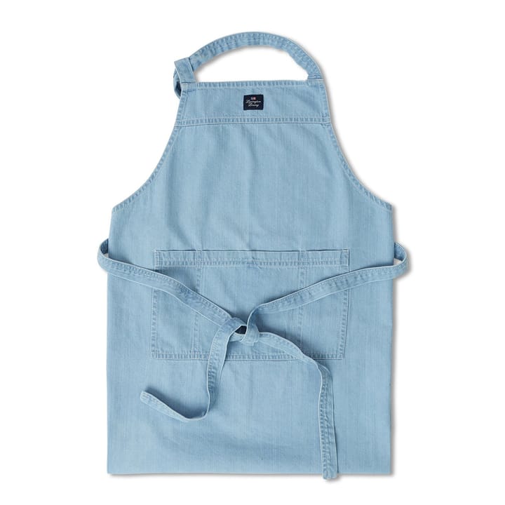 Washed denim Schürze 80 x 105cm, Light blue Denim Lexington