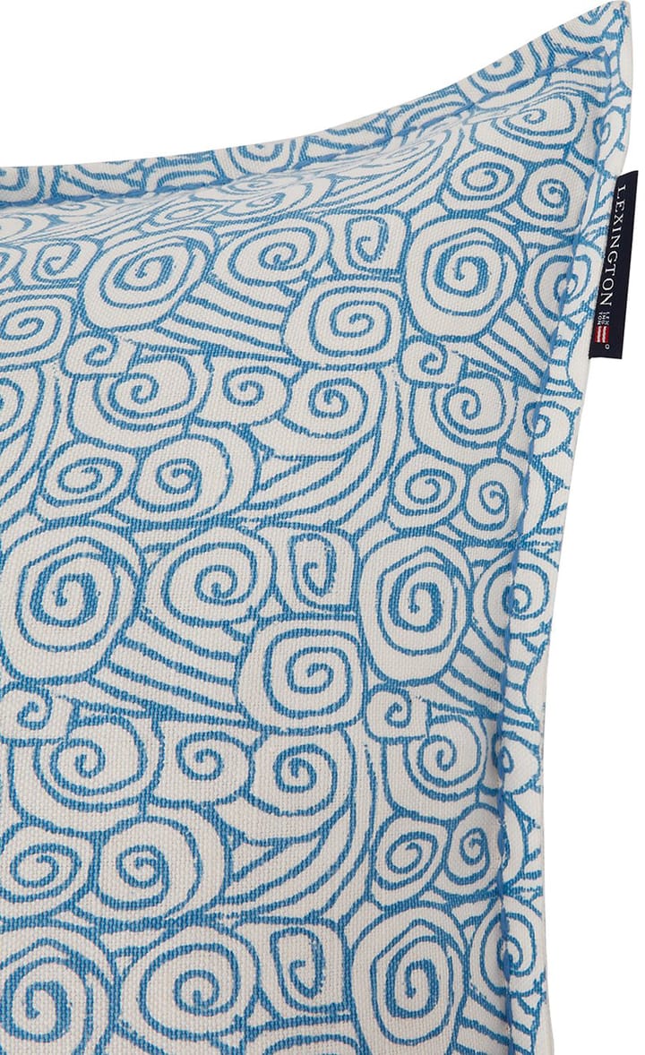 Waves Printed Linen/Cotton Kissenbezug 50x50 cm, White Lexington