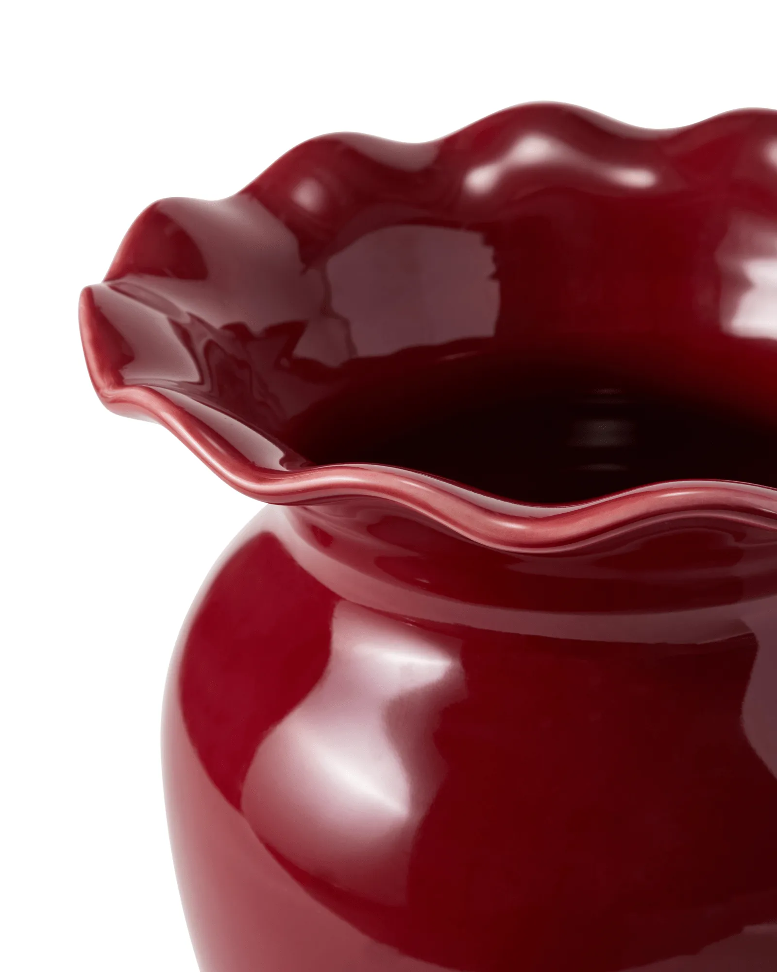 Wavy Vase, Rot, 25 cm Lexington