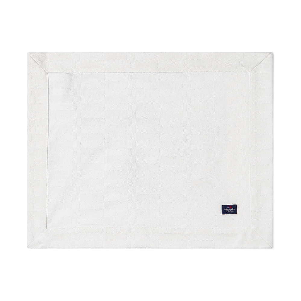 Lexington White Jacquard Cotton Tischunterlage 40x50 cm Weiß