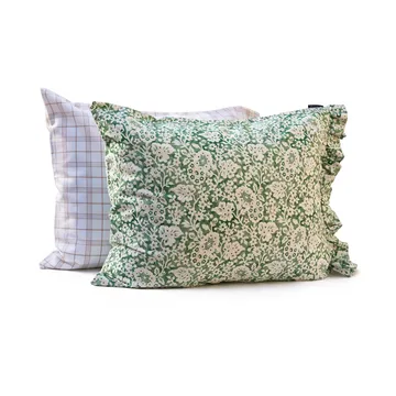 White/Beige Checked Lyocell/Cotton Bettwäscheset - 50x60 cm, 150x210 cm - Lexington