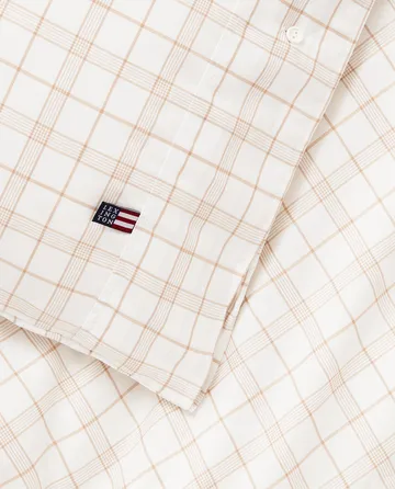 White/Beige Checked Lyocell/Cotton Bettwäscheset - 50x60 cm, 150x210 cm - Lexington