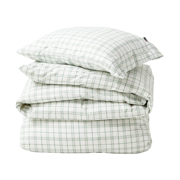 White/Green Checked Lyocell/Cotton Bettwäscheset - 50x60 cm, 220x220 cm - Lexington