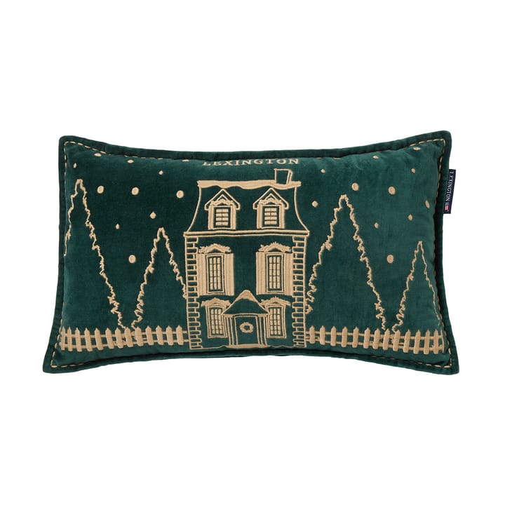 Winter House biologisches Baumwolle-Samt Kissen 30x50 cm - Green-Light Beige - Lexington