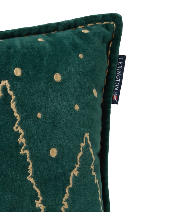 Winter House biologisches Baumwolle-Samt Kissen 30x50 cm, Green-Light Beige Lexington
