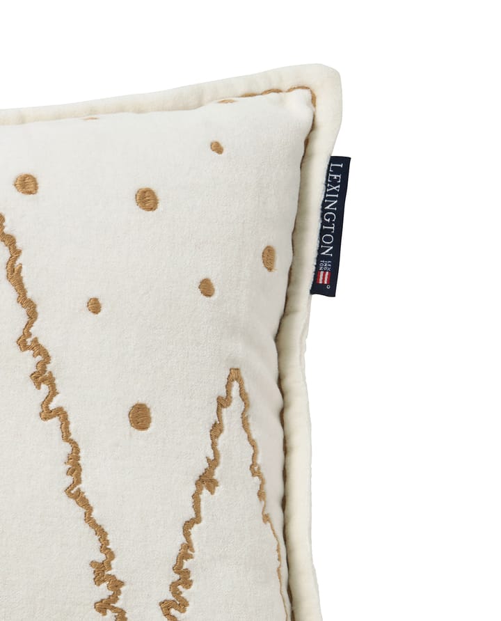 Winter House biologisches Baumwolle-Samt Kissen 30x50 cm, White-Light beige Lexington