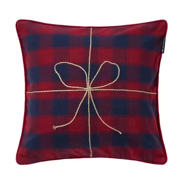 Wrapped checked biologischer Flannell Kissenbezug 50x50 cm - Dark blue-red - Lexington