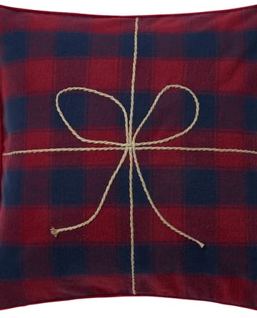 Wrapped checked biologischer Flannell Kissenbezug 50x50 cm - Dark blue-red - Lexington