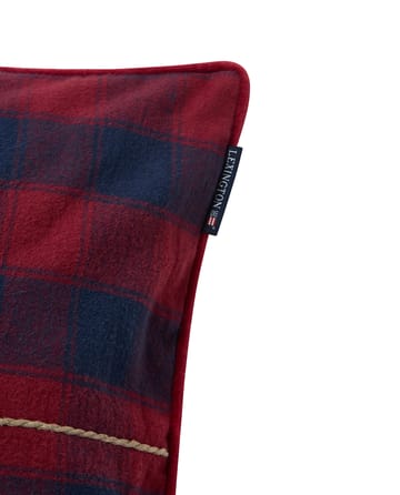 Wrapped checked biologischer Flannell Kissenbezug 50x50 cm - Dark blue-red - Lexington