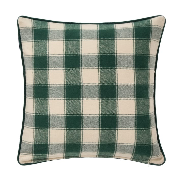 Wrapped checked biologischer Flannell Kissenbezug 50x50 cm - Light beige-green - Lexington