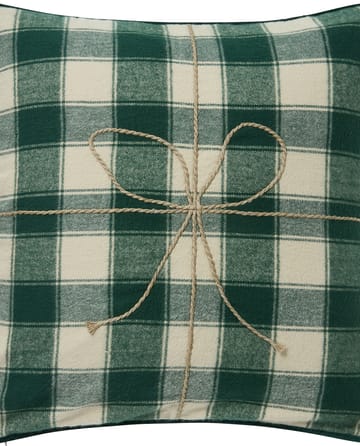 Wrapped checked biologischer Flannell Kissenbezug 50x50 cm - Light beige-green - Lexington