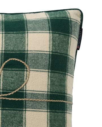 Wrapped checked biologischer Flannell Kissenbezug 50x50 cm - Light beige-green - Lexington