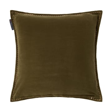 Wreath biologischer Baumwoll-Samt Kissenbezug 50x50 cm - Olive-brown-white - Lexington
