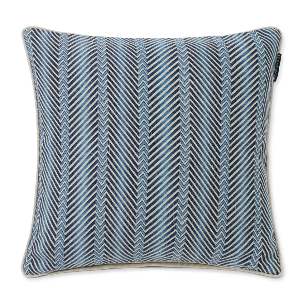 Zig Zag Printed Kissenbezug 50 x 50cm, Blue-beige Lexington