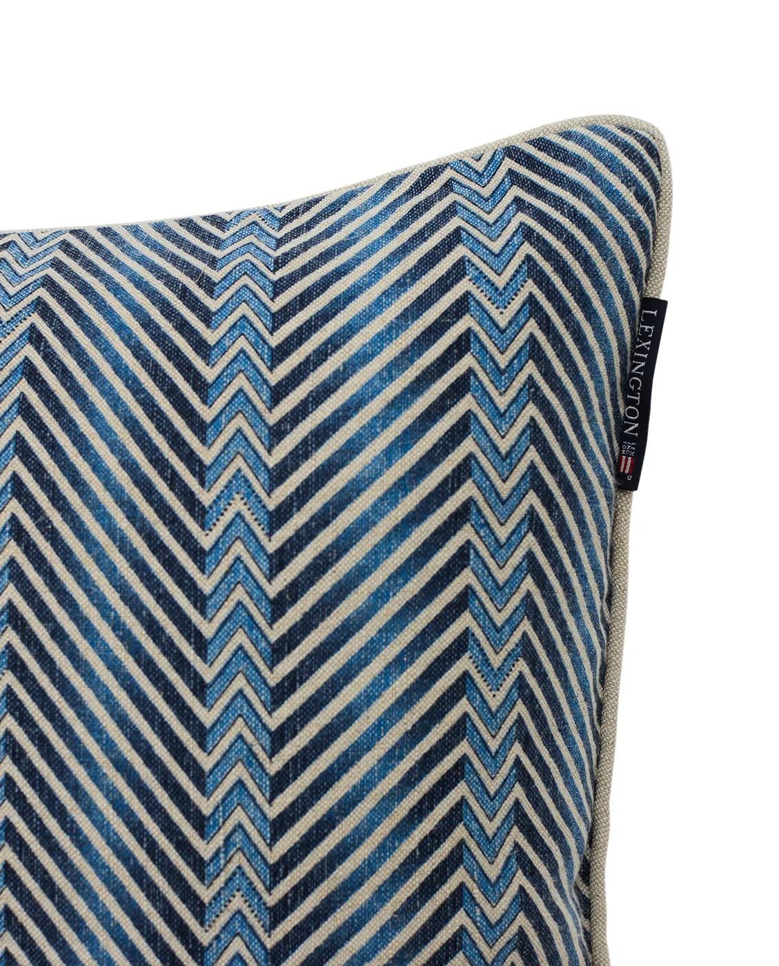 Zig Zag Printed Kissenbezug 50 x 50cm, Blue-beige Lexington