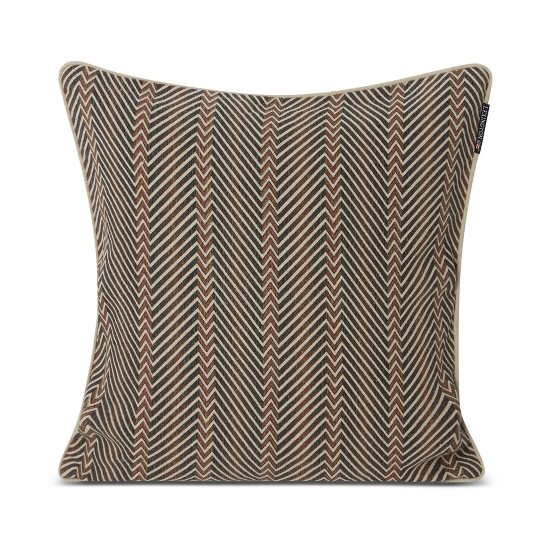 Zig Zag Printed Kissenbezug 50 x 50cm, Brown-beige Lexington
