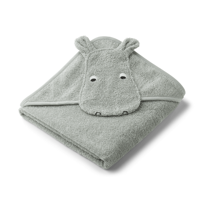 Albert Badetuch mit Kapuze 70x70 cm - Hippo dove blue - Liewood