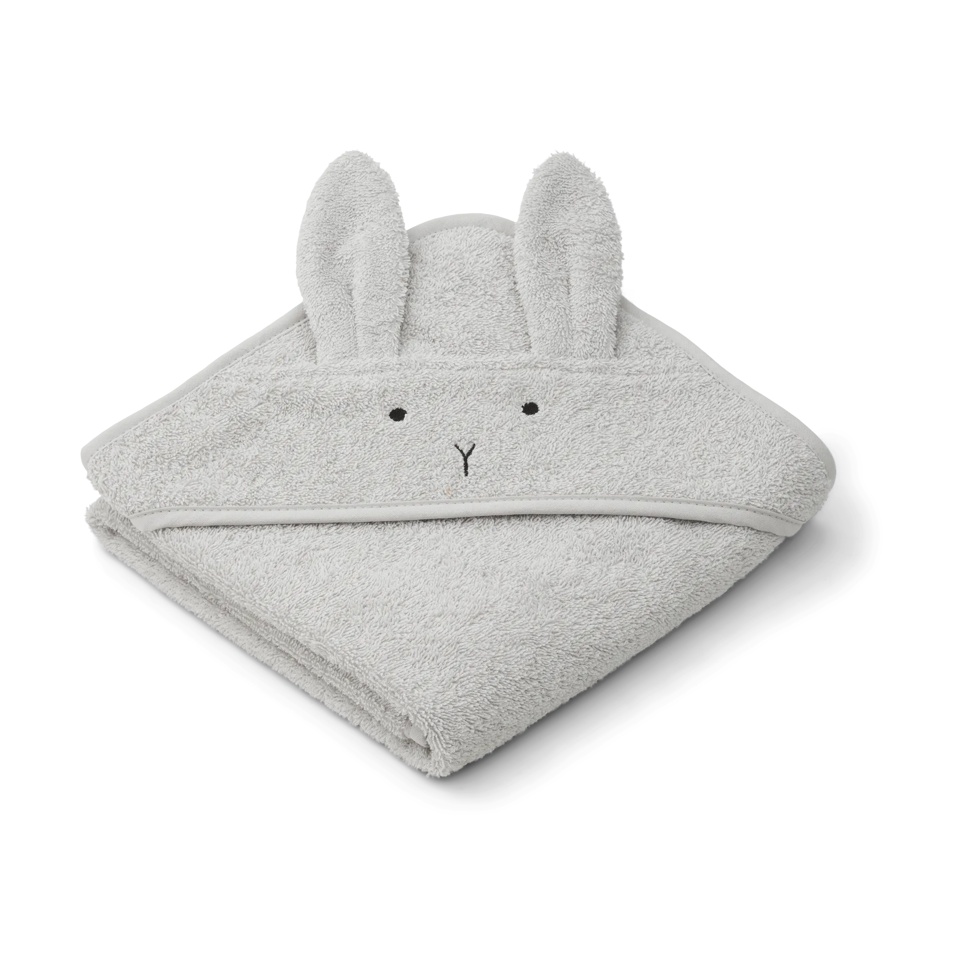 Albert Badetuch mit Kapuze 70x70 cm, Rabbit dumbo grey Liewood
