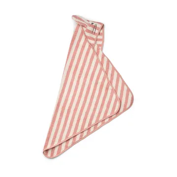 Albert Kapuzenhandtuch 70x70 cm - Coral blush-creme de la creme stripe - Liewood
