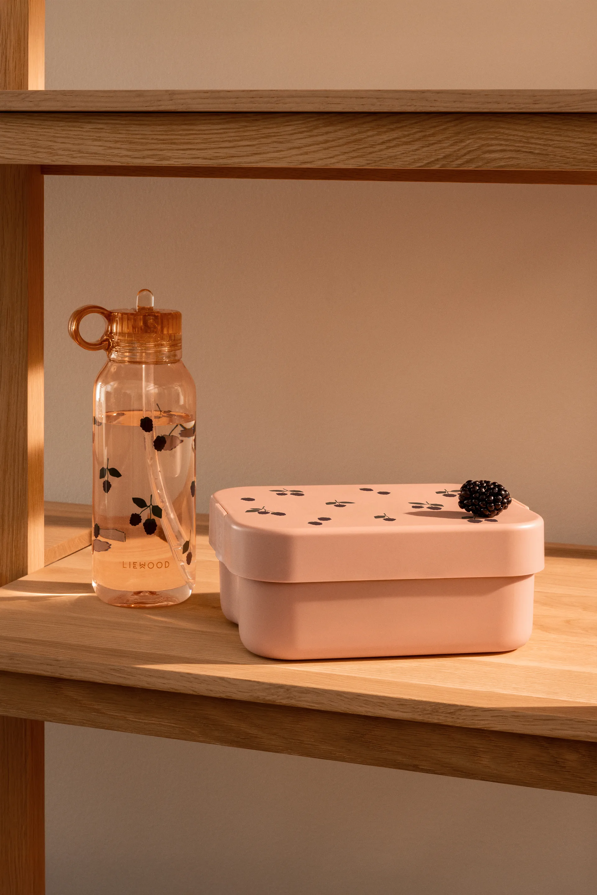 Chelsey bedruckte Lunchbox Set 2-teilig, Berry-Pale Tuscany Liewood