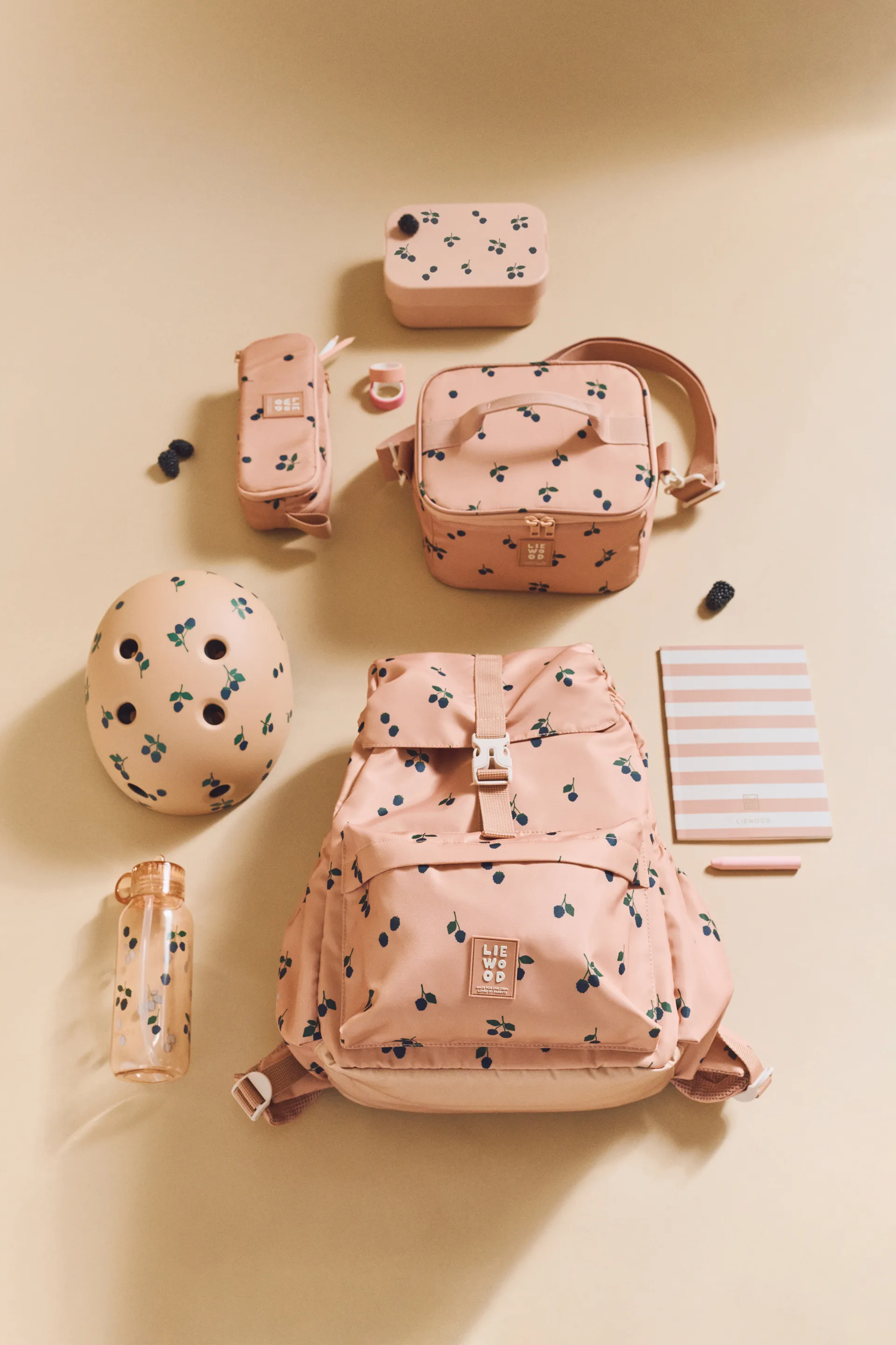 Chelsey bedruckte Lunchbox Set 2-teilig, Berry-Pale Tuscany Liewood