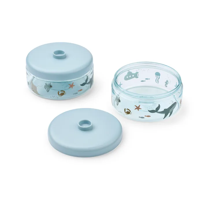 Dominique Babybreigläser 500 ml 4‑teilig - Sea creature-sandy - Liewood