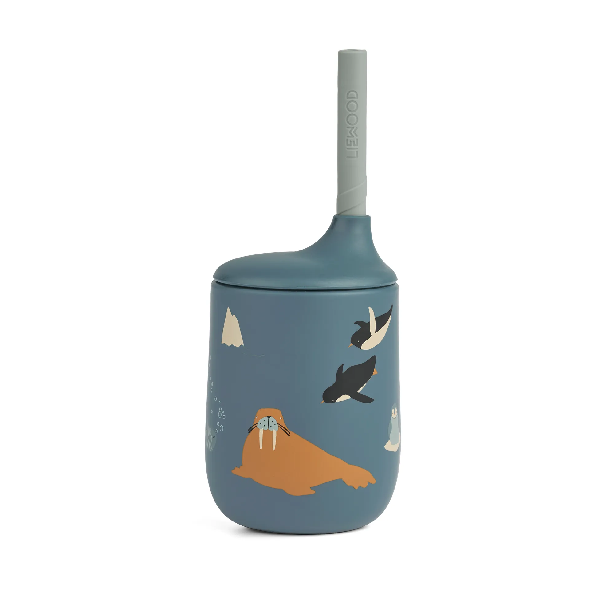 Ellis printed Sippy Cup Trinklernbecher mit Strohhalm 23 cl, Arctic Sea-Ocean view Liewood
