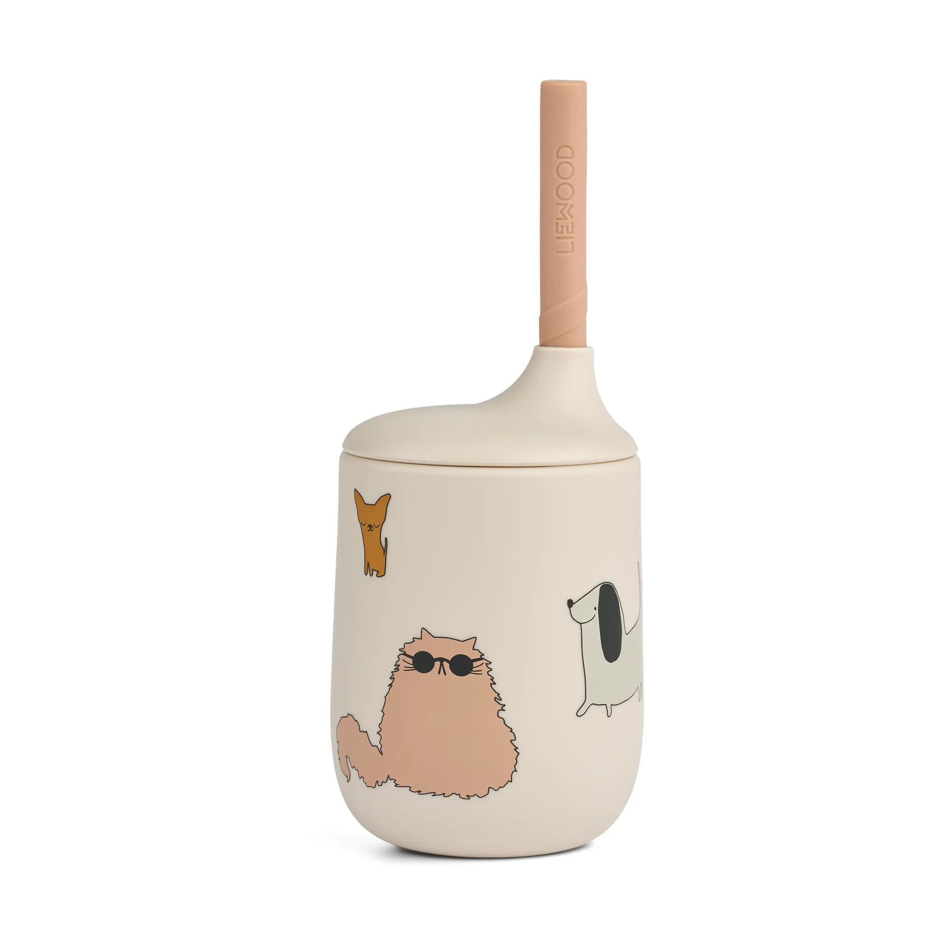 Ellis printed Sippy Cup Trinklernbecher mit Strohhalm 23 cl, Cats and Dogs-Sandy Liewood