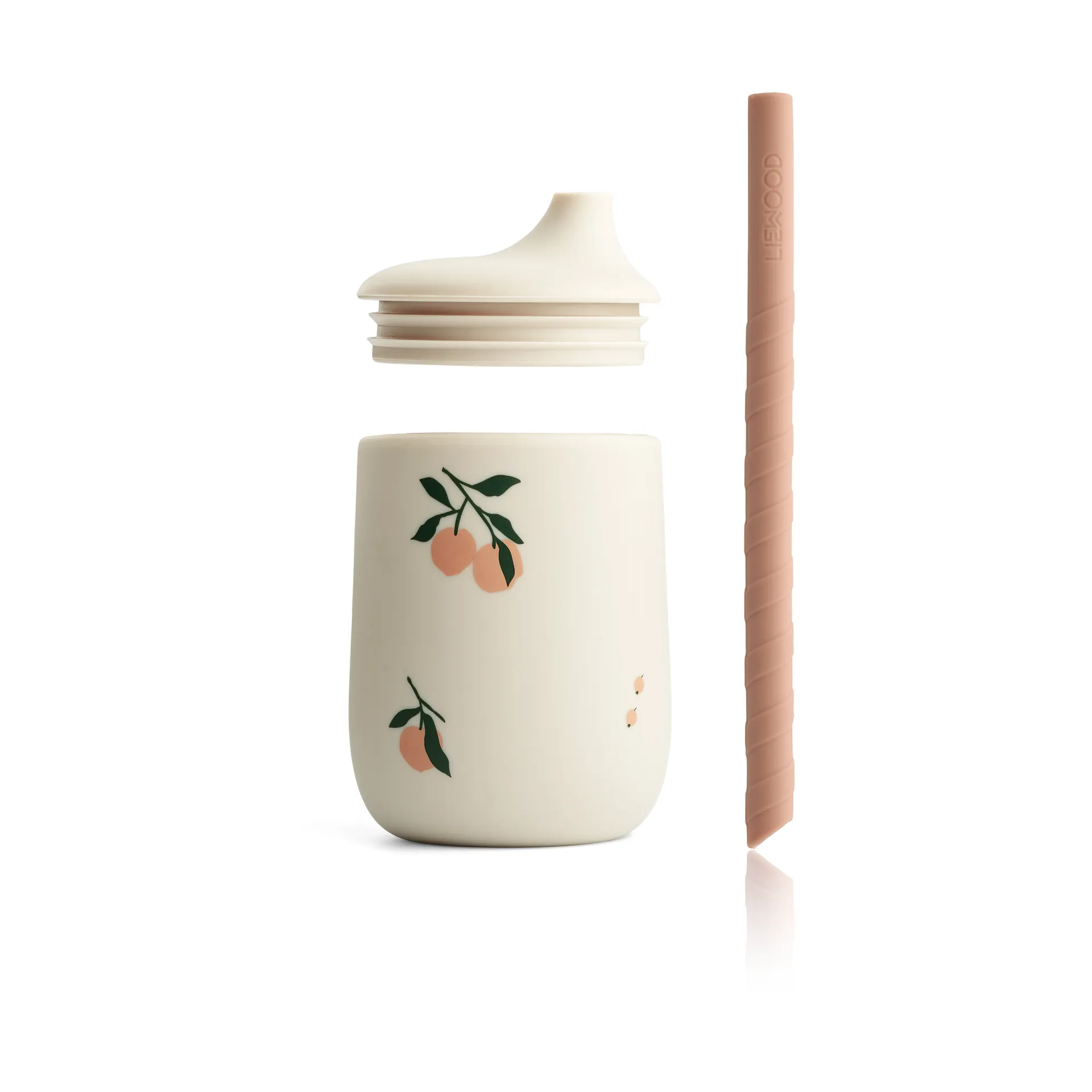 Ellis printed Sippy Cup Trinklernbecher mit Strohhalm 23 cl, Peach-Sea shell mix Liewood