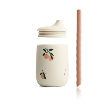 Ellis printed Sippy Cup Trinklernbecher mit Strohhalm 23 cl - Peach-Sea shell mix - Liewood