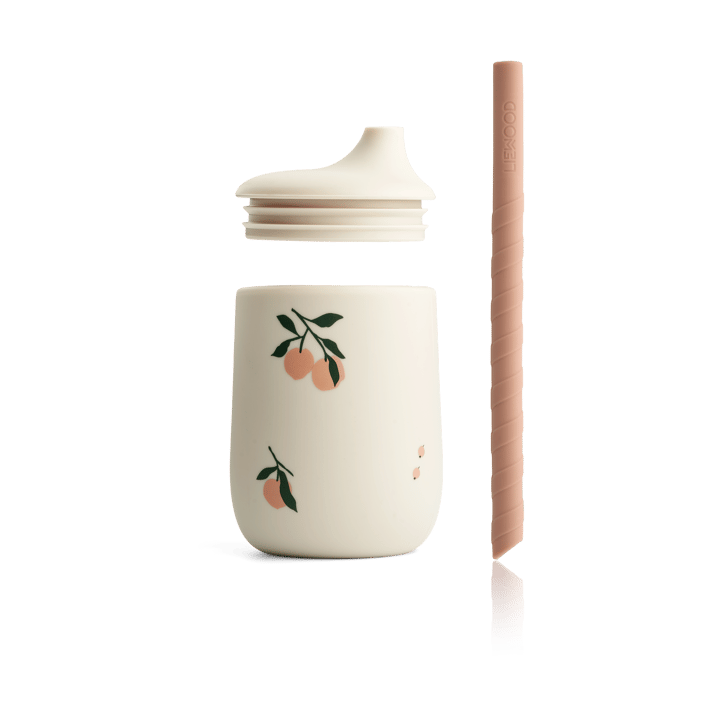 Ellis printed Sippy Cup Trinklernbecher mit Strohhalm 23 cl, Peach-Sea shell mix Liewood