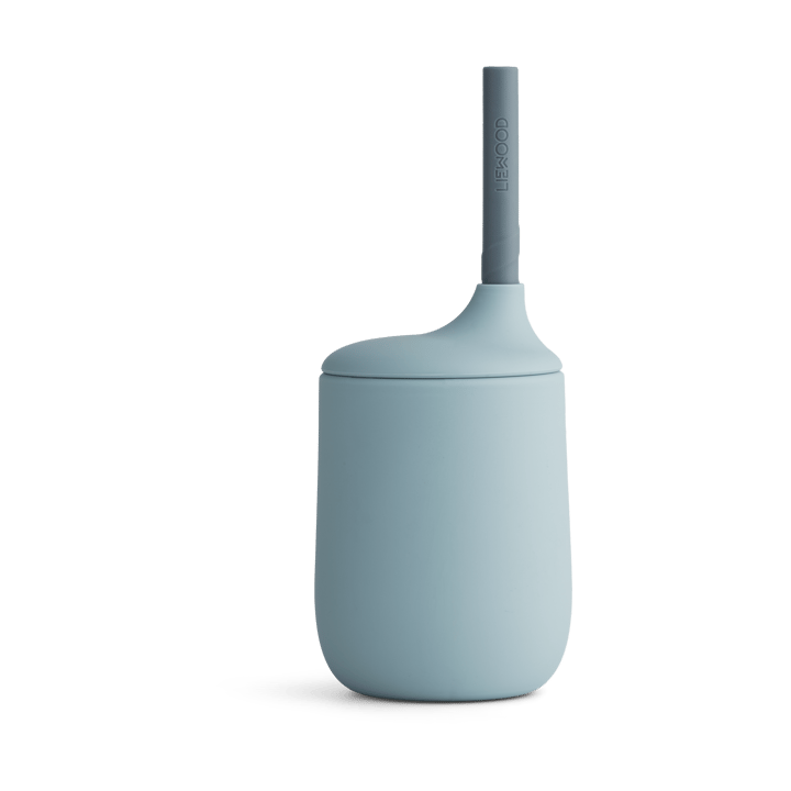 Ellis sippy cup Trinklernbecher mit Strohhalm 23 cl - Sea blue-blue wave mix - Liewood