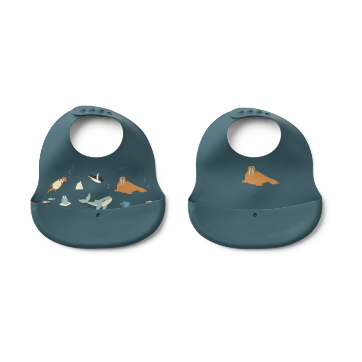 Ember bedrucktes Lätzchen 2-teilig - Arctic Sea-Ocean view - Liewood