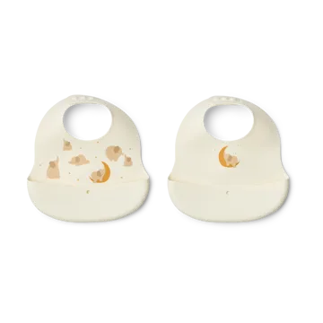 Ember bedrucktes Lätzchen 2-teilig - Elephant-Creme de la creme - Liewood