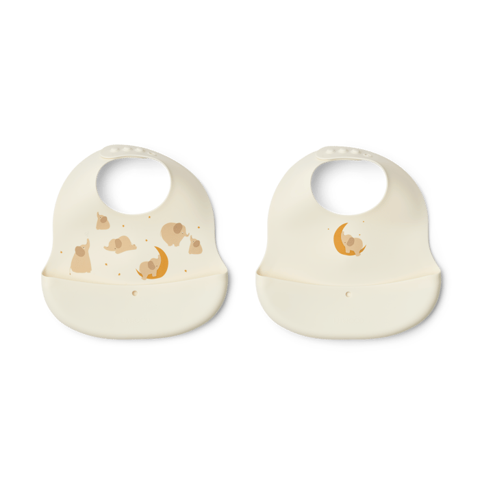 Ember bedrucktes Lätzchen 2-teilig - Elephant-Creme de la creme - Liewood