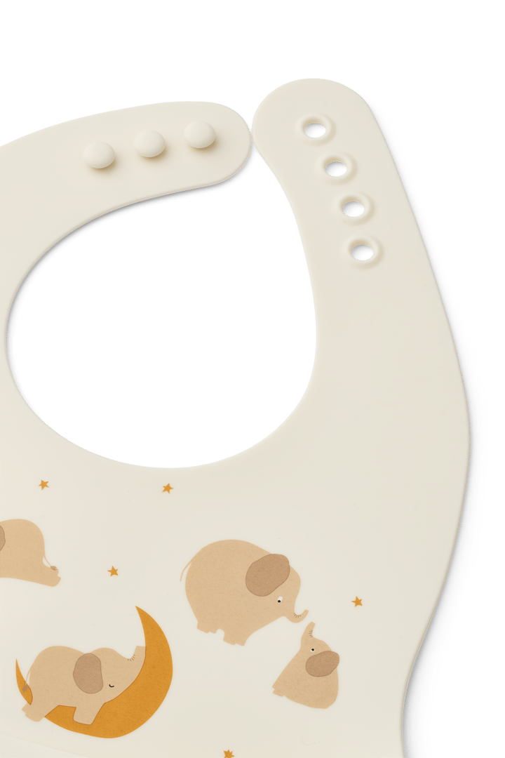 Ember bedrucktes Lätzchen 2-teilig, Elephant-Creme de la creme Liewood