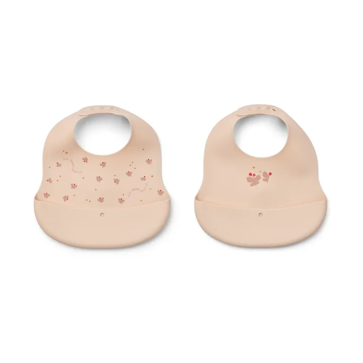 Ember bedrucktes Lätzchen 2-teilig - Mini Butterfly-apple blossom - Liewood