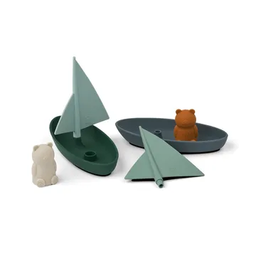 Ensley Badespielzeug Boote 2-teilig - Whale blue multi mix - Liewood