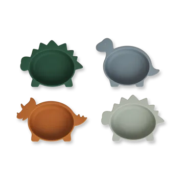 Iggy Silikonschale 4-teilig - Dino blue multi mix - Liewood